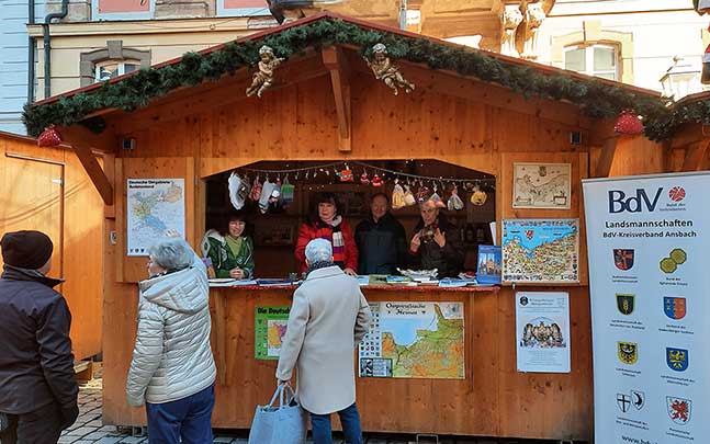 Weihnachtsmarkt in der Bude des BdV 18.-20.12.2023