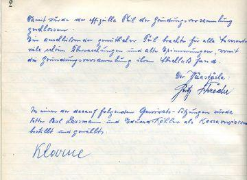 Protokoll Seite 2 8.10.1955 Gründungsversammlung Egerländer Gmoi z' Ansbach