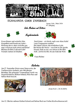 Ansbach Egerländer Gmoibladl 01-03-2026