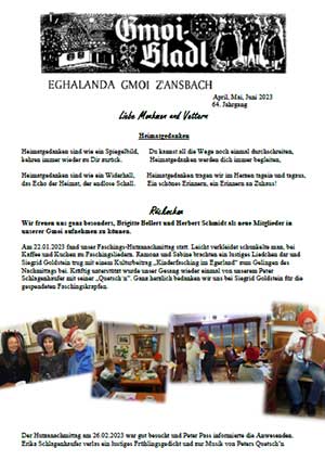 Ansbach Egerländer Gmoibladl 04 05 06 2023