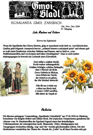 Ansbach Egerländer Gmoibladl 10-11-12-2026